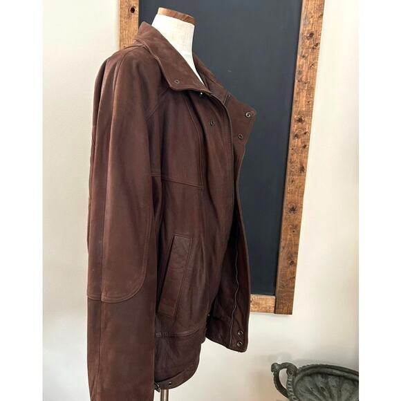Vtg Wilson's Leather Adventure Bound XXLT Aviator Moto Bomber Brown Pilot Rugged - Picture 13 of 16